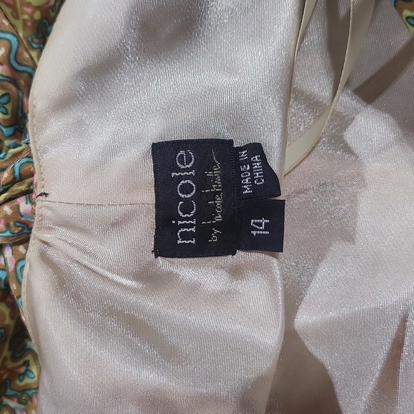 NICOLE by NICOLE MILLER 100% Silk Floral Paisley Criss-Cross Maxi Dress - Picture 3 of 16